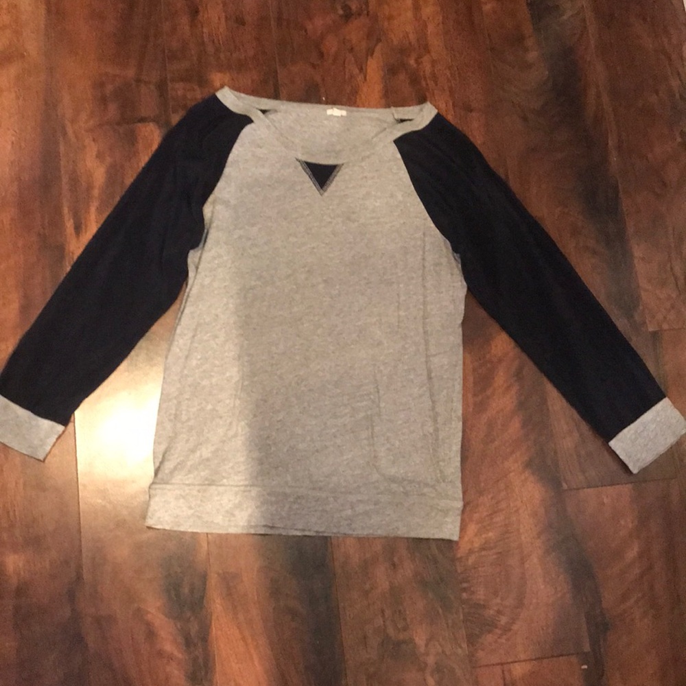 gray and navy J. Crew long sleeve